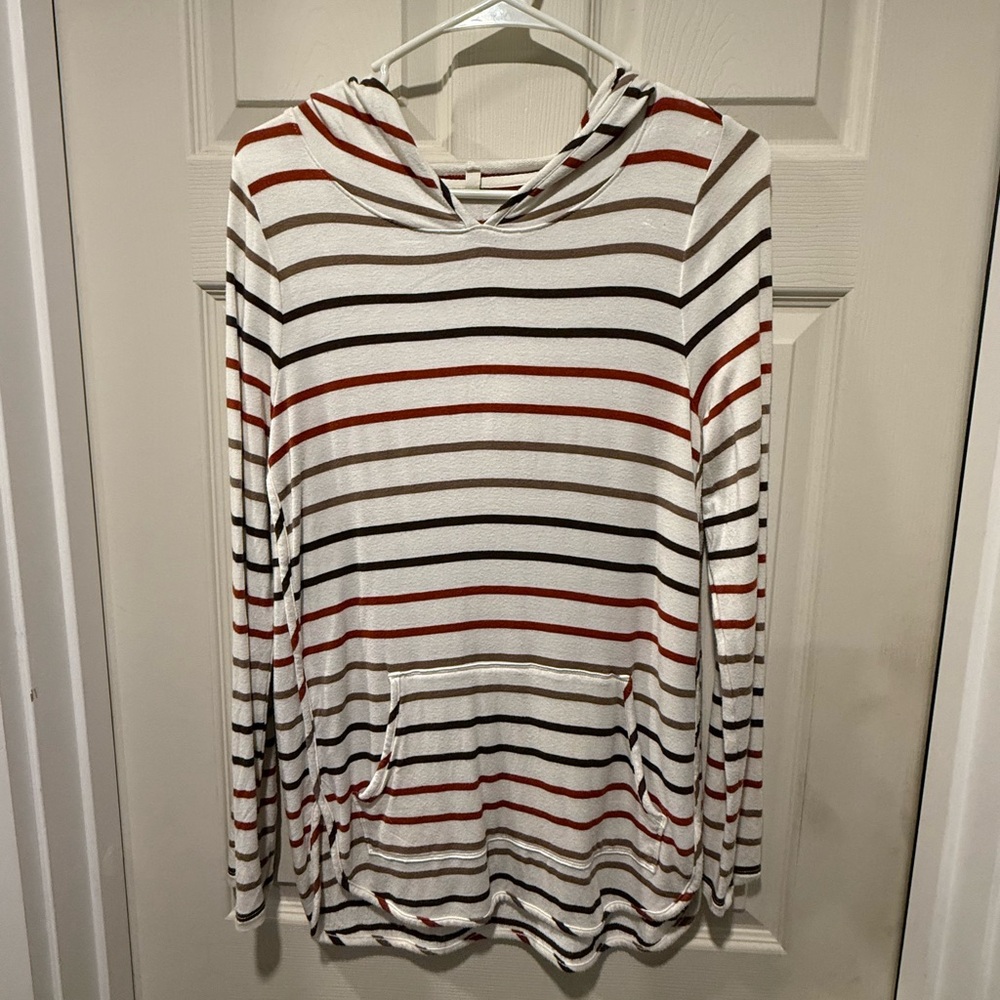 Market Spruce Striped Hooded Women's Top